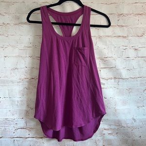Lululemon racerback pullover shirt purple pocket lightweight logo tank top gym